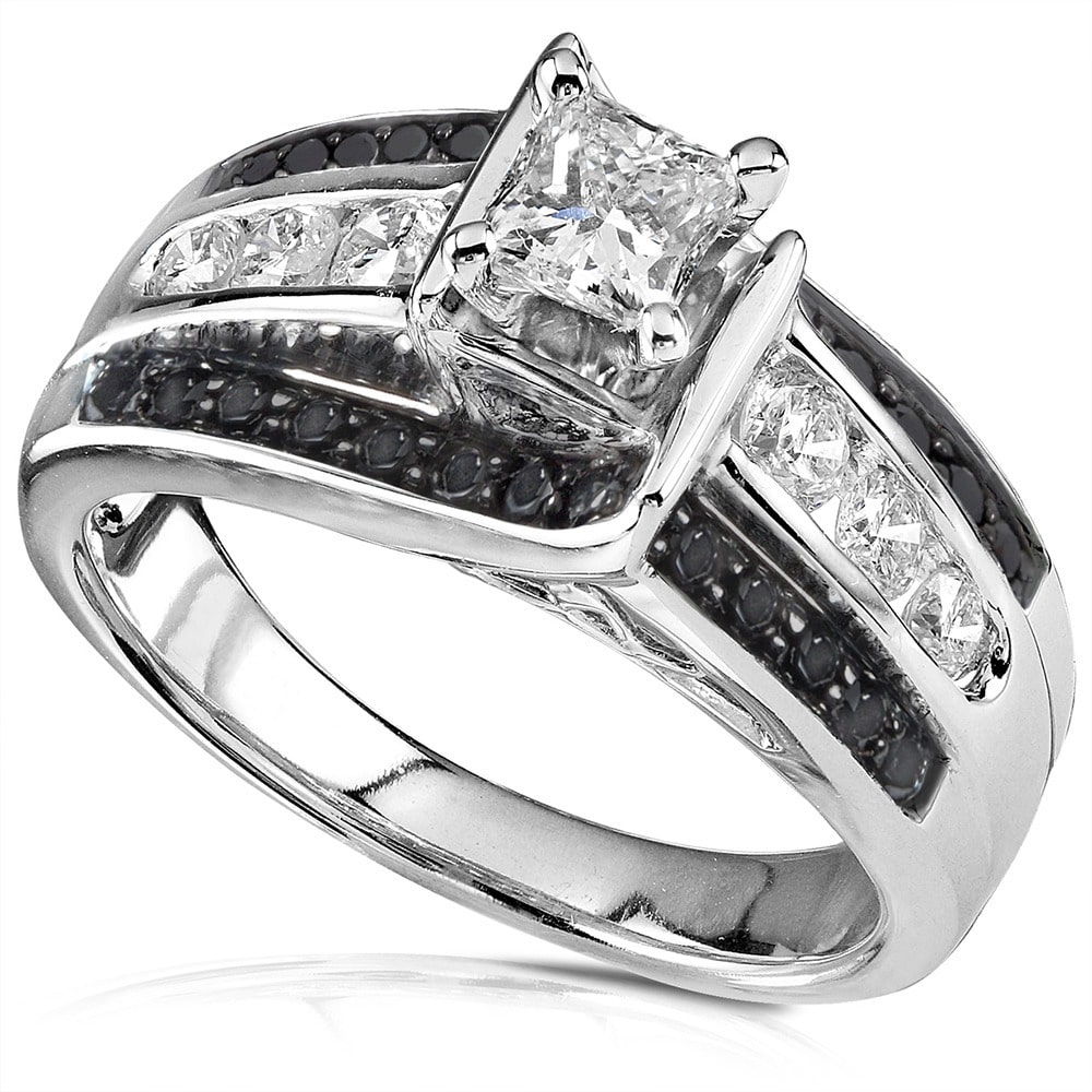 Handcrafted Yaffie™ Ring with 7/8ct TDW Black and White Diamonds in White Gold