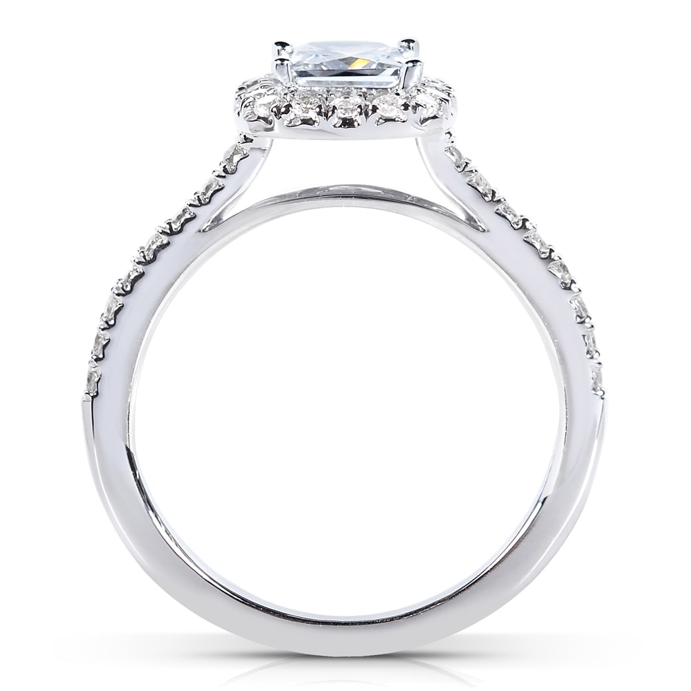 Blissful Halo Round Diamond Bridal Set in Yaffie White Gold, 7/8ct TDW