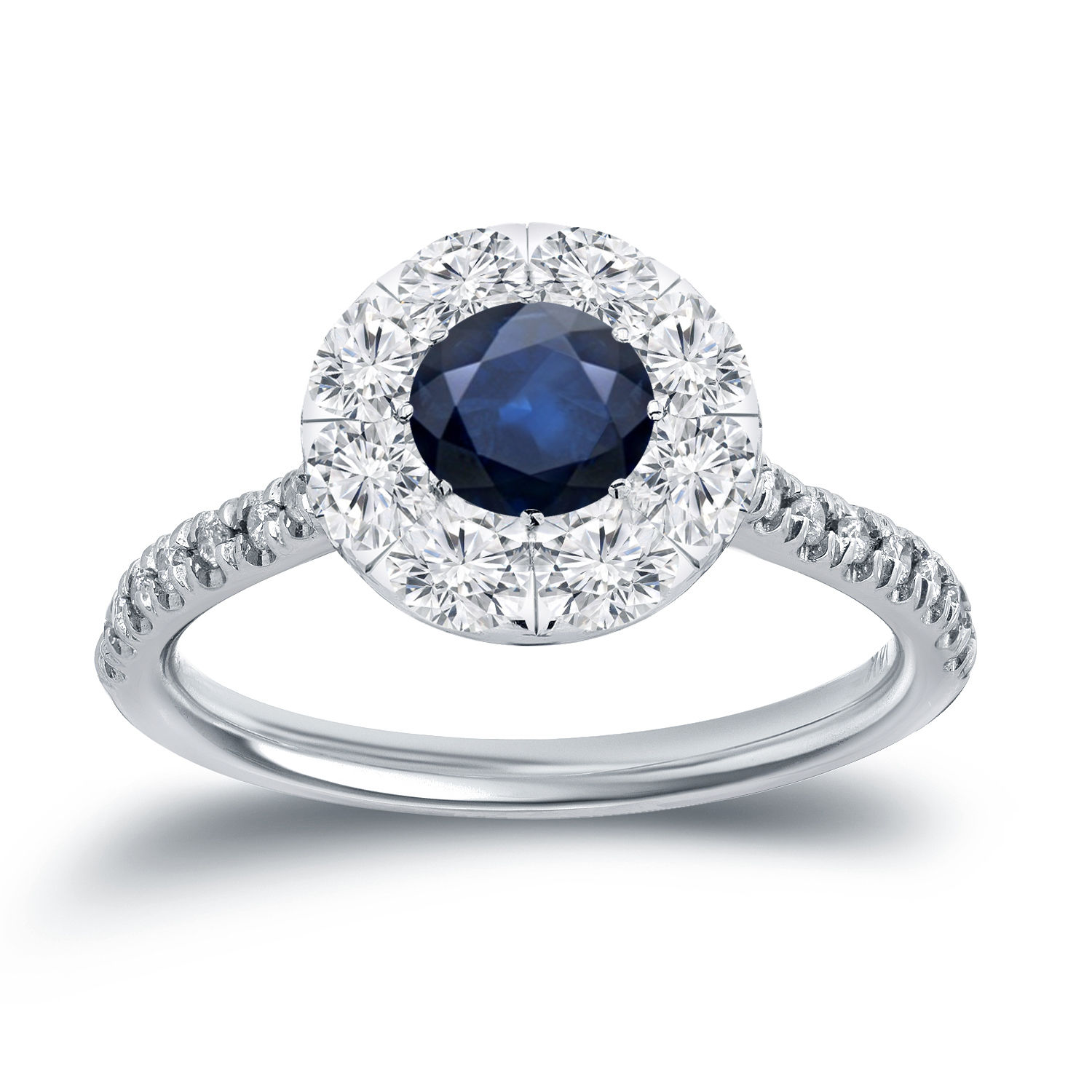 Blue Sapphire and Diamond Engagement Ring by Yaffie Gold - 1/2ct and 4/5ct TDW