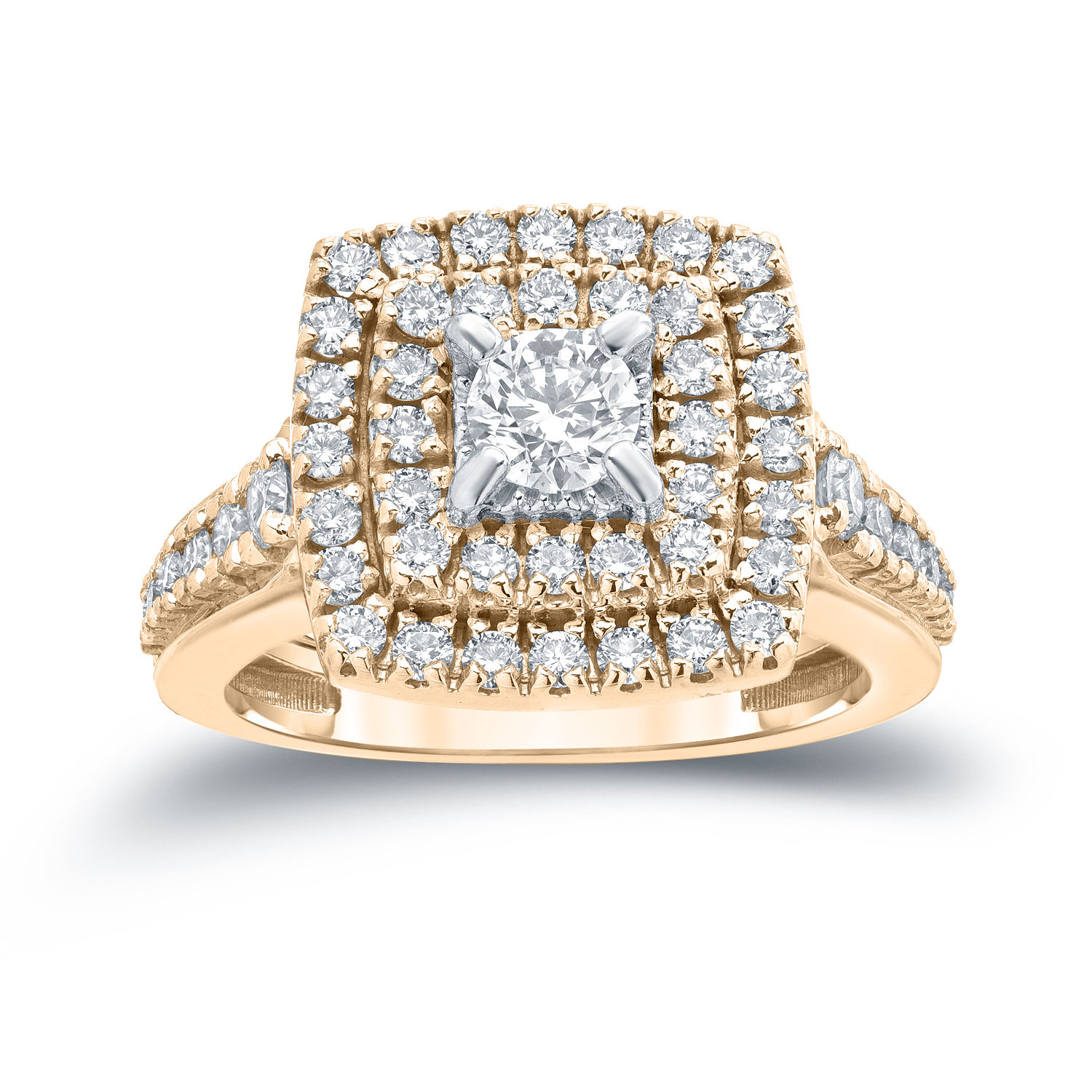 Sparkling Yaffie Engagement Ring with Round Diamond Cluster (1 2/5ct TDW)