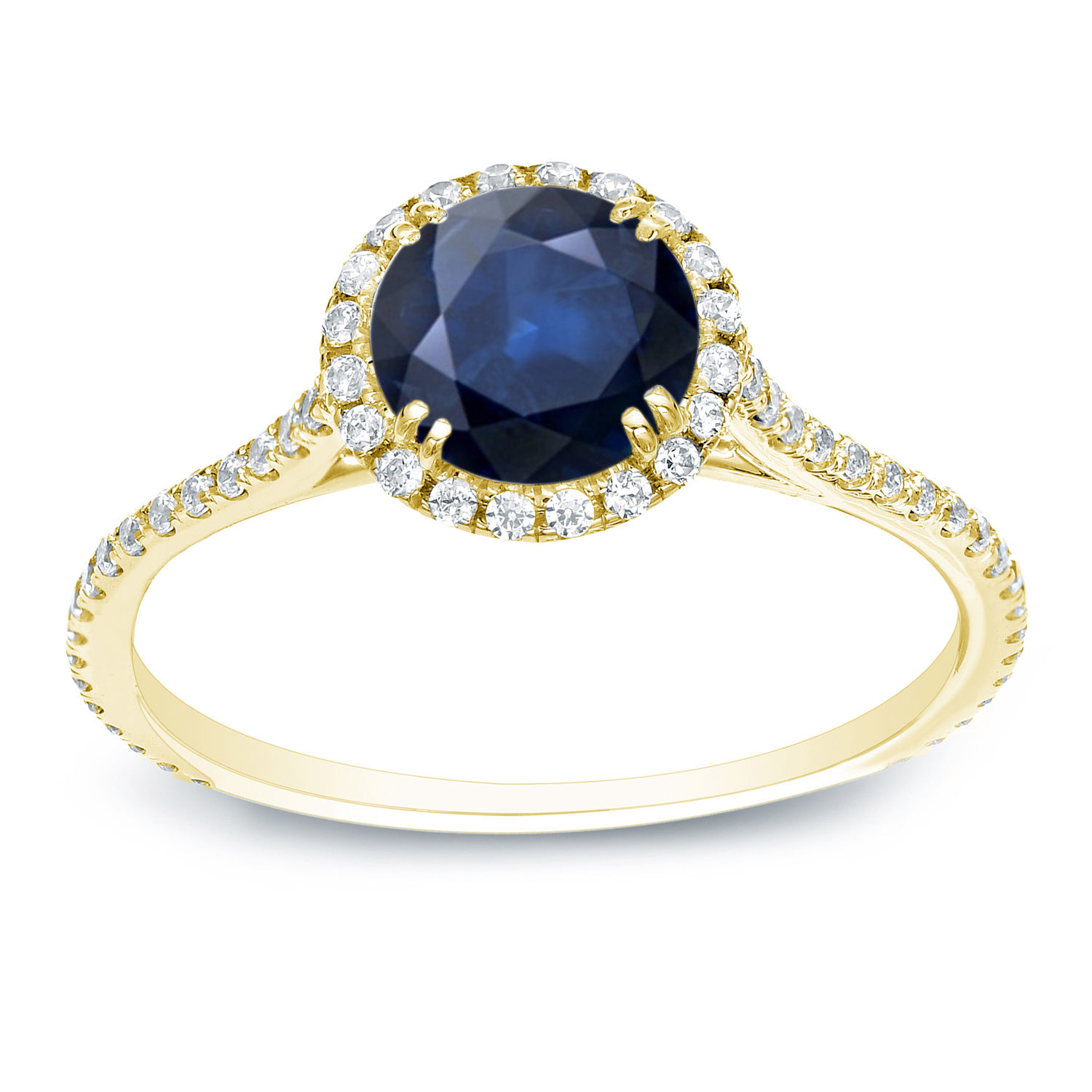 Engage in Elegance with Yaffie Blue Sapphire and Diamond Ring