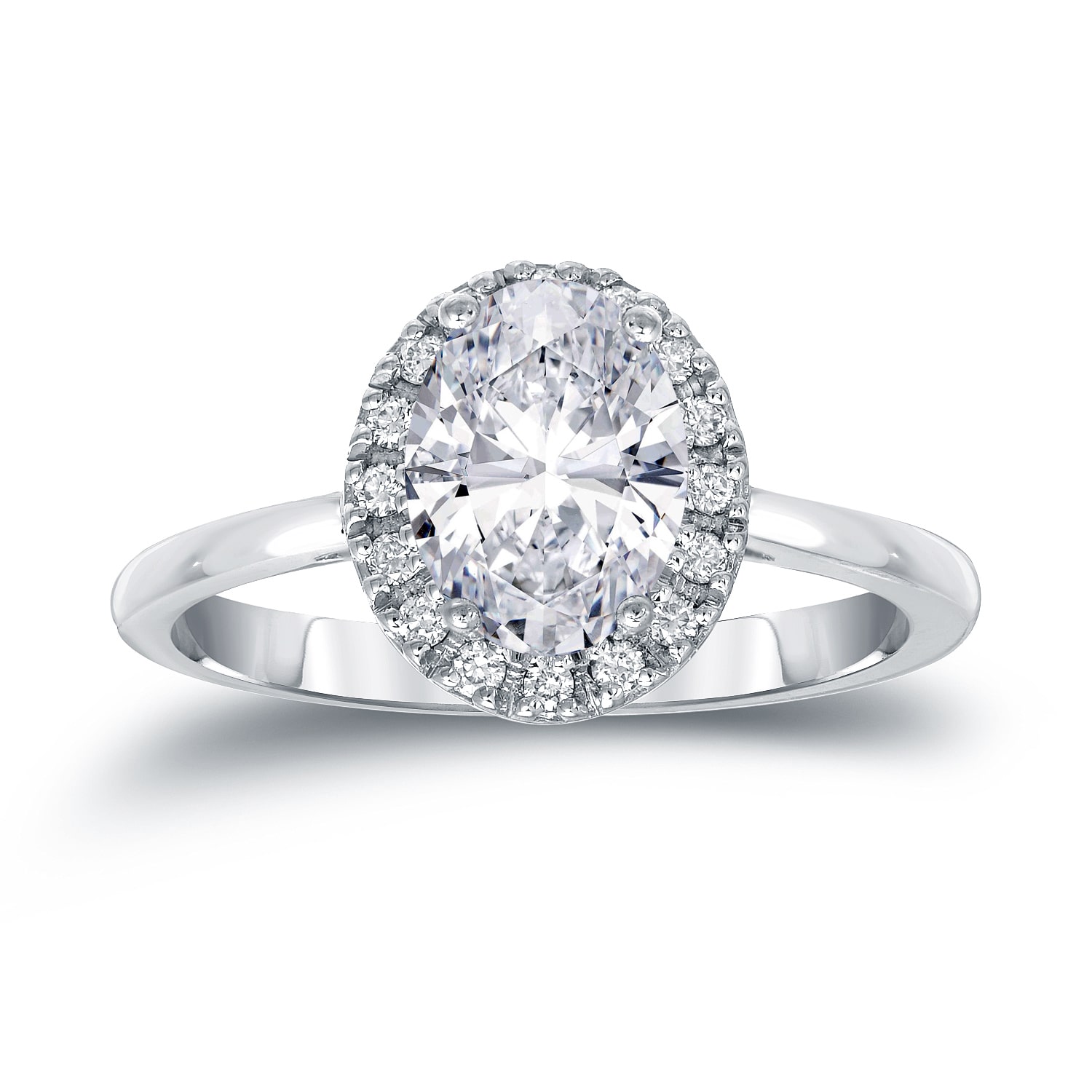 Certified Oval Diamond Halo Engagement Ring with 1.6ct TDW of Yaffie Gold