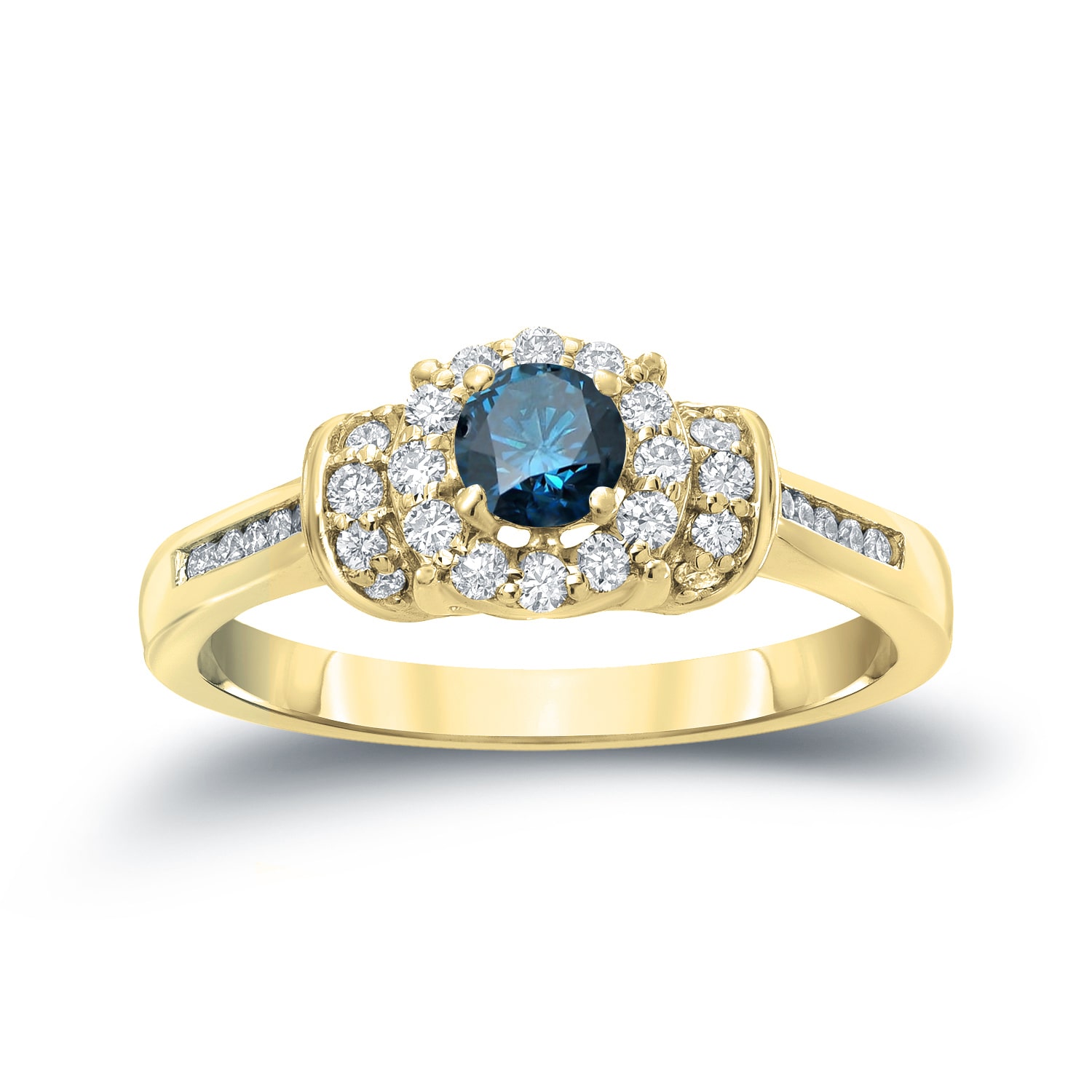 Engage in Elegance with Yaffie Blue Diamond Ring, 1/2ct Total Diamond Weight