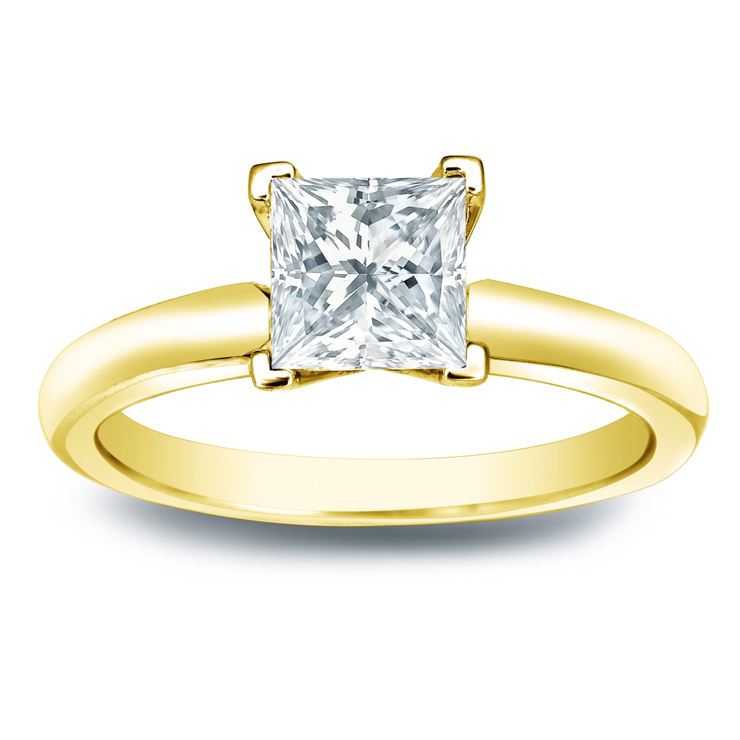 Yaffie Gold Sparkles: Half-Carat Princess-cut Diamond Solitaire Engagement Ring