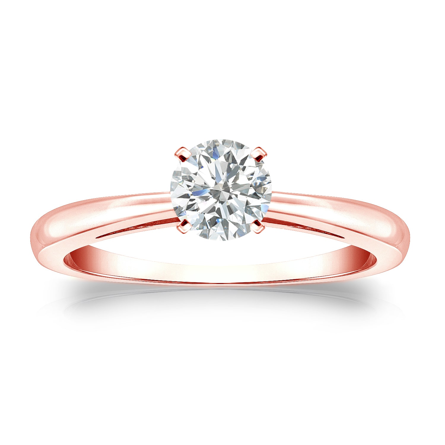 Gold Yaffie Round-Cut Diamond Engagement Ring with 1/3ct Total Diamond  Weight