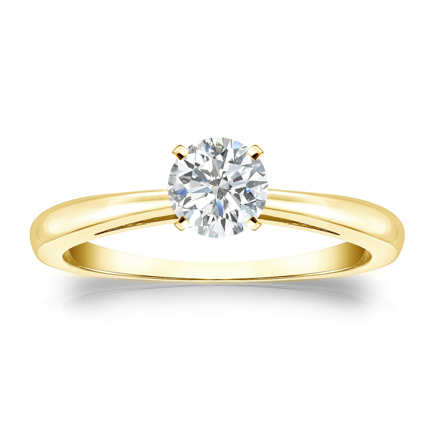 Golden Yaffie: 1/3ct TDW Round-cut Diamond Engagement Ring.
