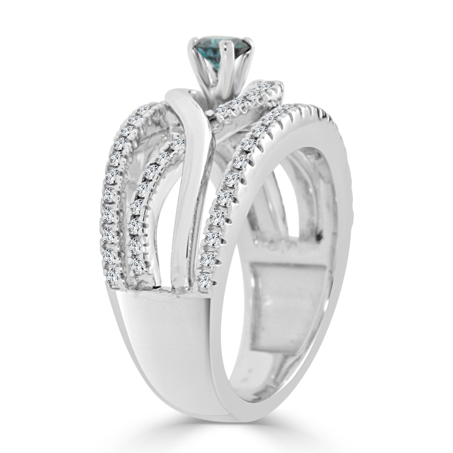 Braided Blue Diamond Engagement Ring with 2/5ct TDW by Yaffie Gold