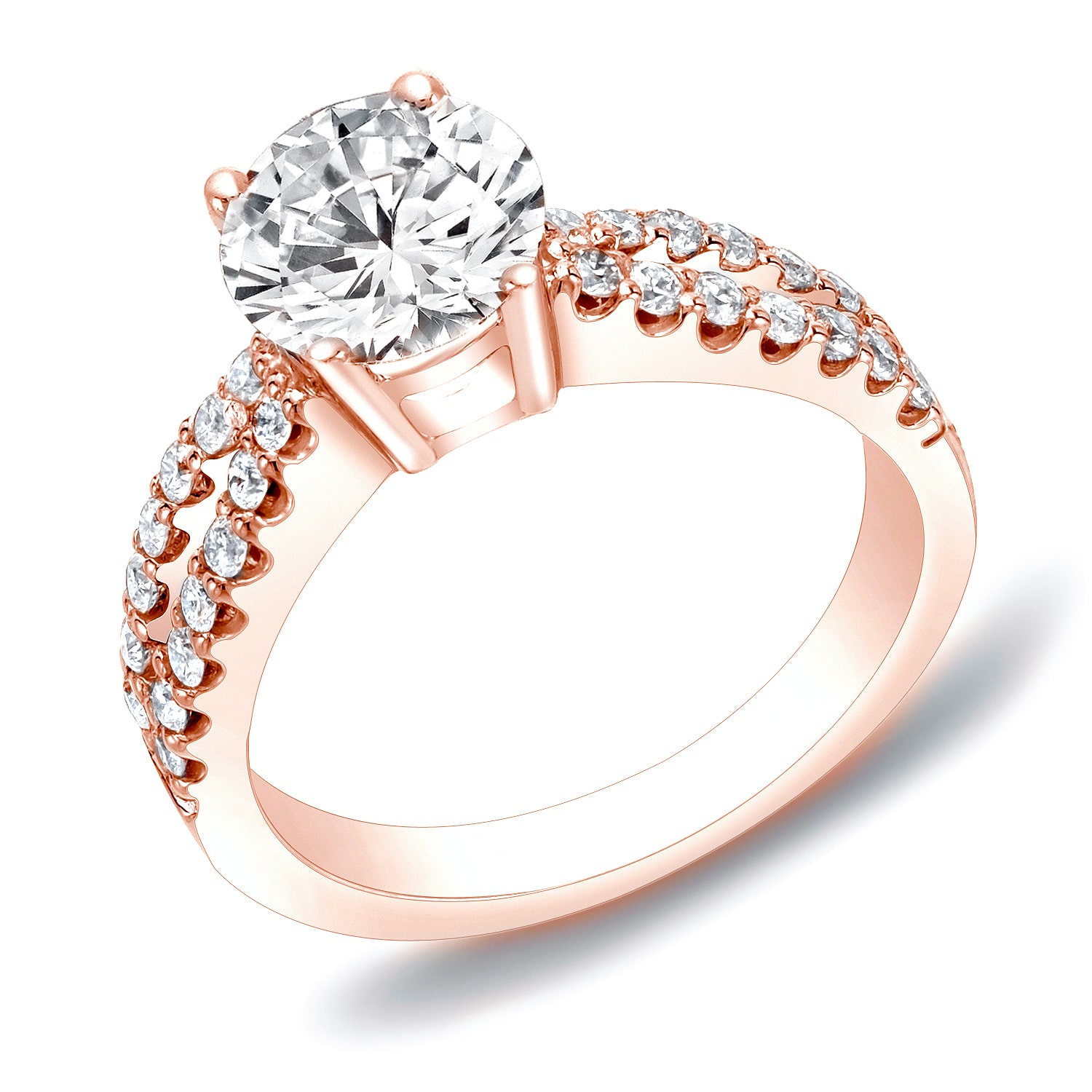 1ct TDW Round Diamond Engagement Ring - Elegant Yaffie Rose Gold Edition
