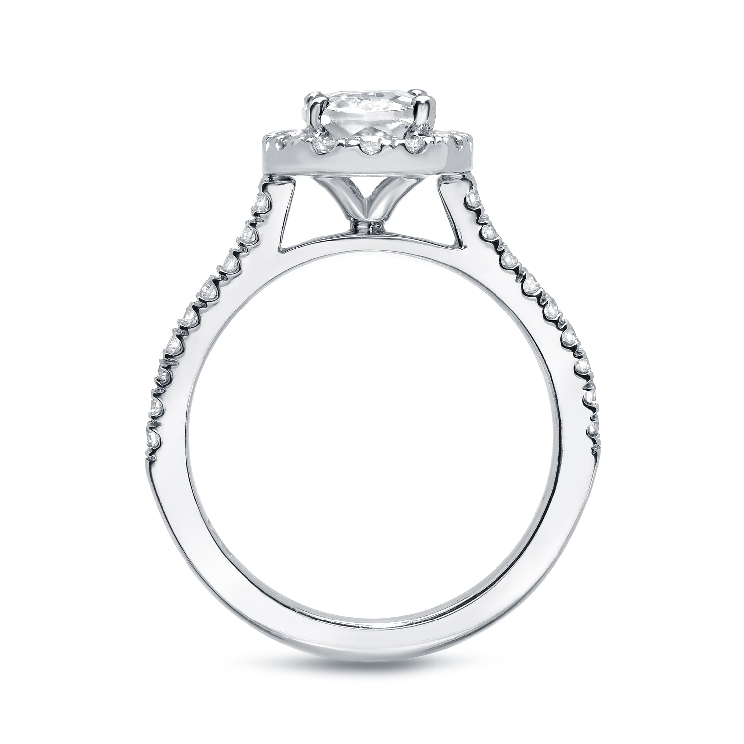 Certified Cushion-cut Diamond Bridal Ring Set in Yaffie White Gold, Featuring 2ct TDW