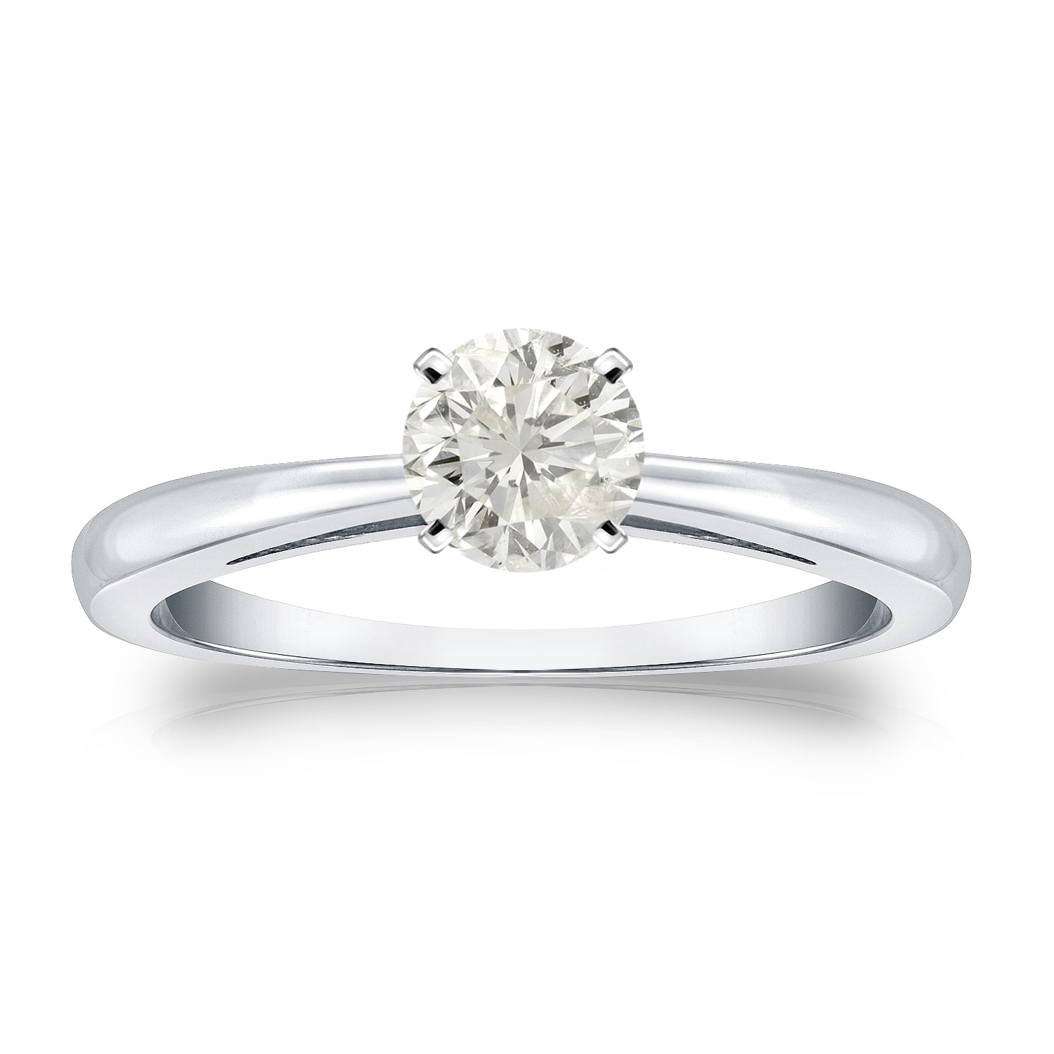 1/3ct TDW Round Diamond Solitaire Engagement Ring - Elegant Yaffie Gold Design