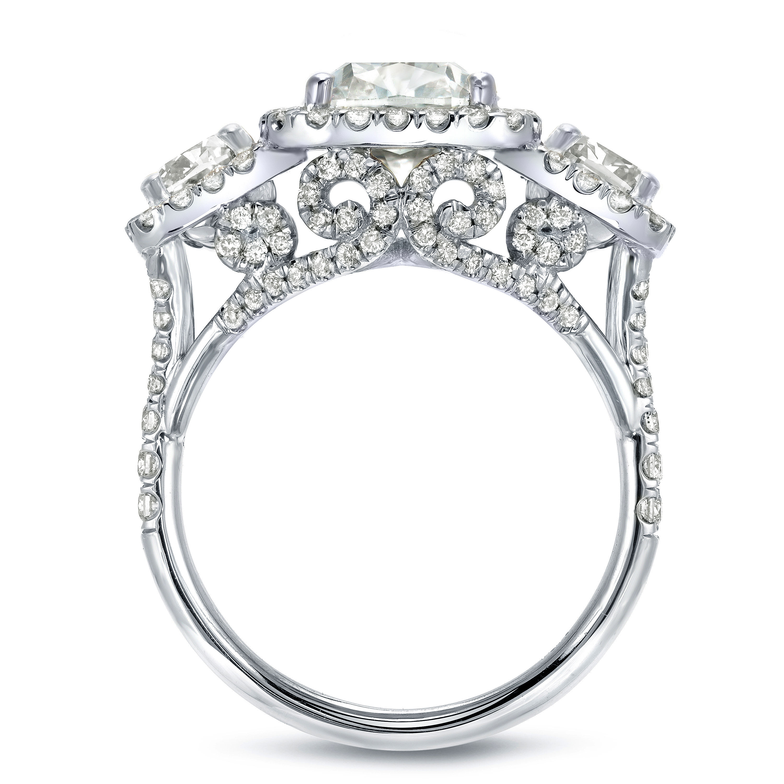 Certified Cushion Cut Diamond Ring - 5ct TDW by Yaffie White Gold