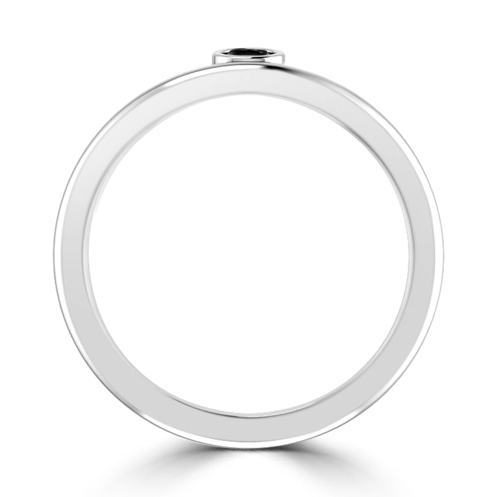 Yaffie ™ Custom Gold Ring with Round Bezel-Set Black Diamond Solitaire (1/10 ct TDW) for Women
