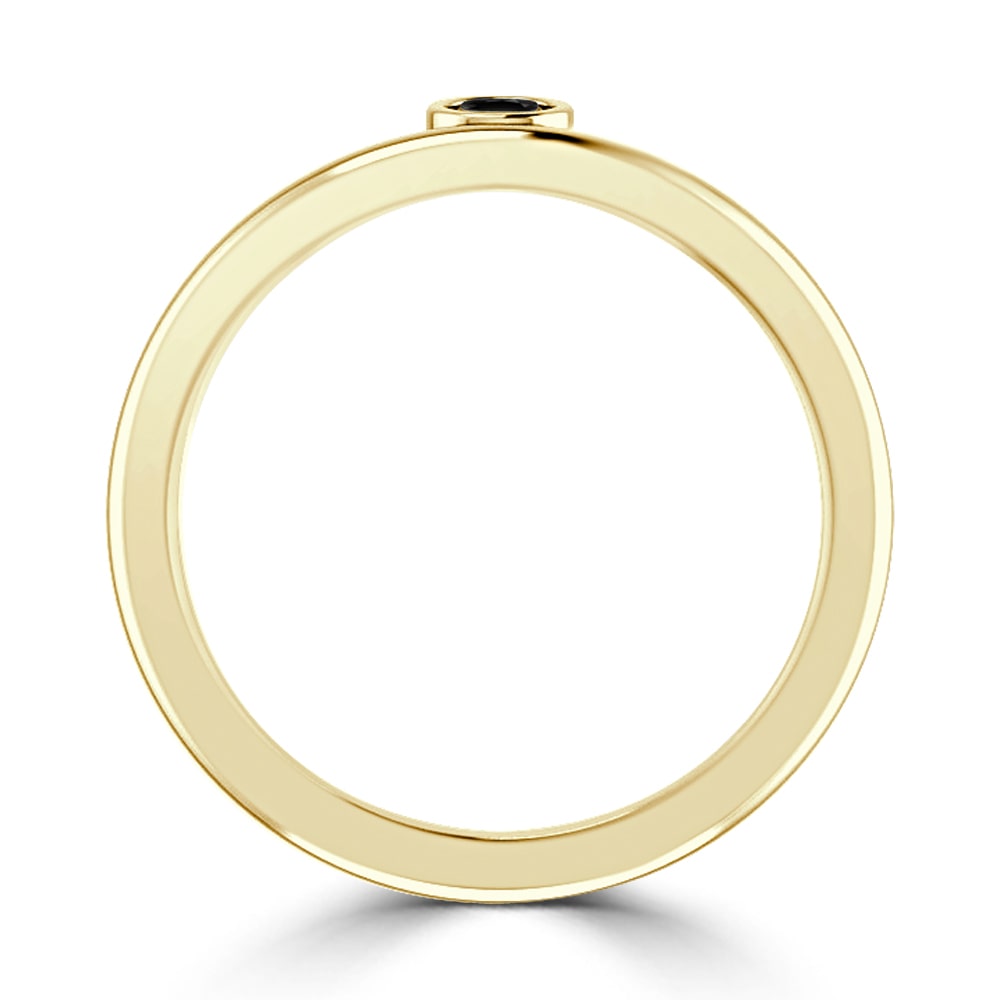 Yaffie Custom Bezel Black Diamond Solitaire Ring - 1/10ct TDW in Gold for Women