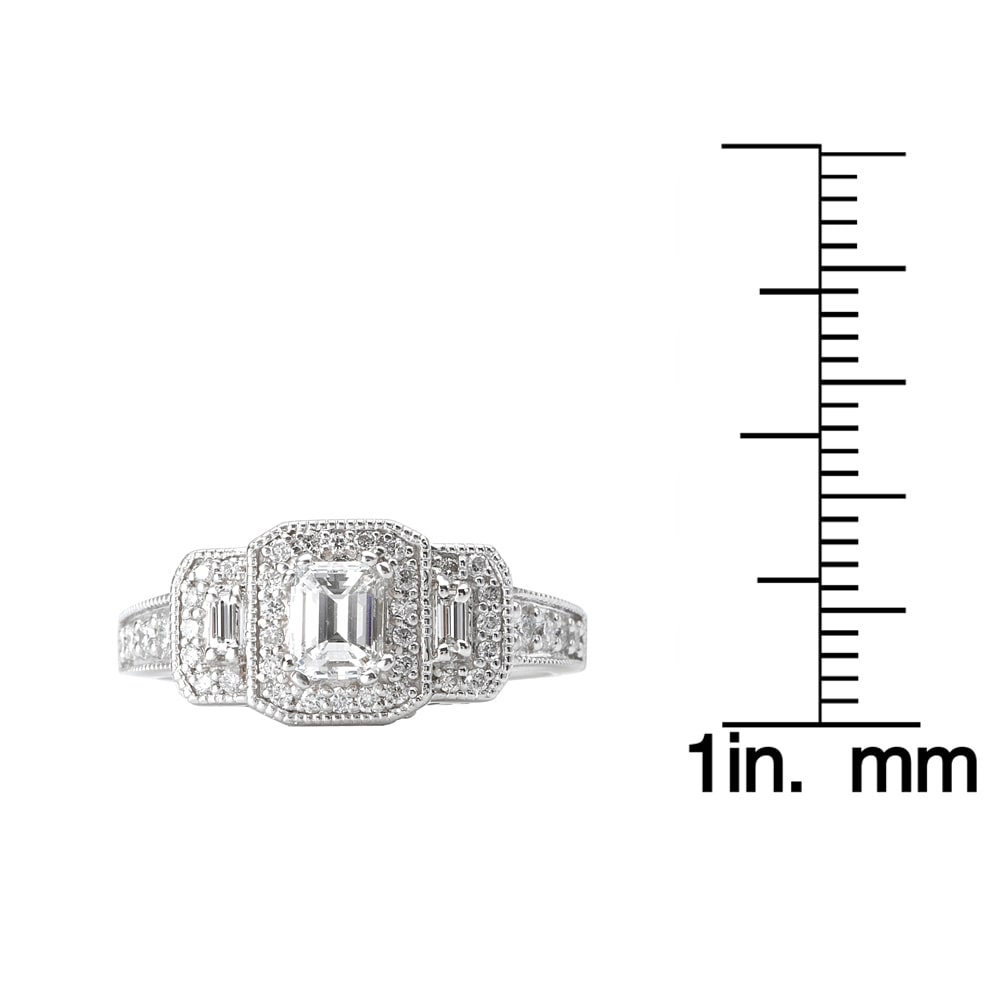 Vintage White Gold Ring with Three Stunning Emerald-cut Diamonds Totaling 3/4ct TDW by Yaffie