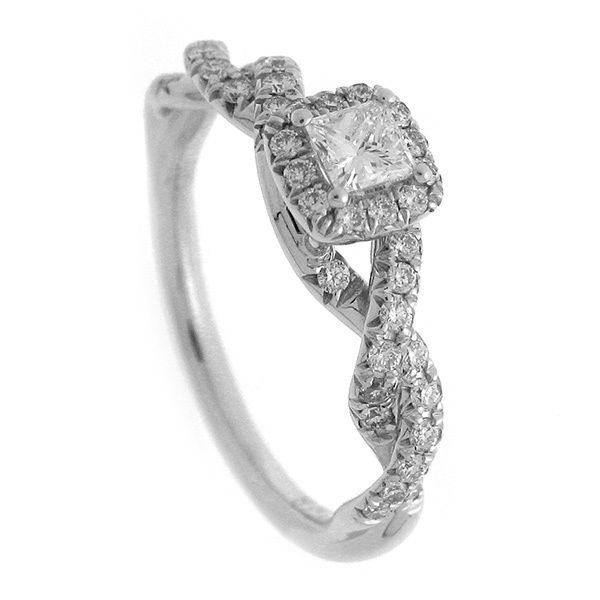 Engage with Elegance: Yaffie White Gold Halo Diamond Ring