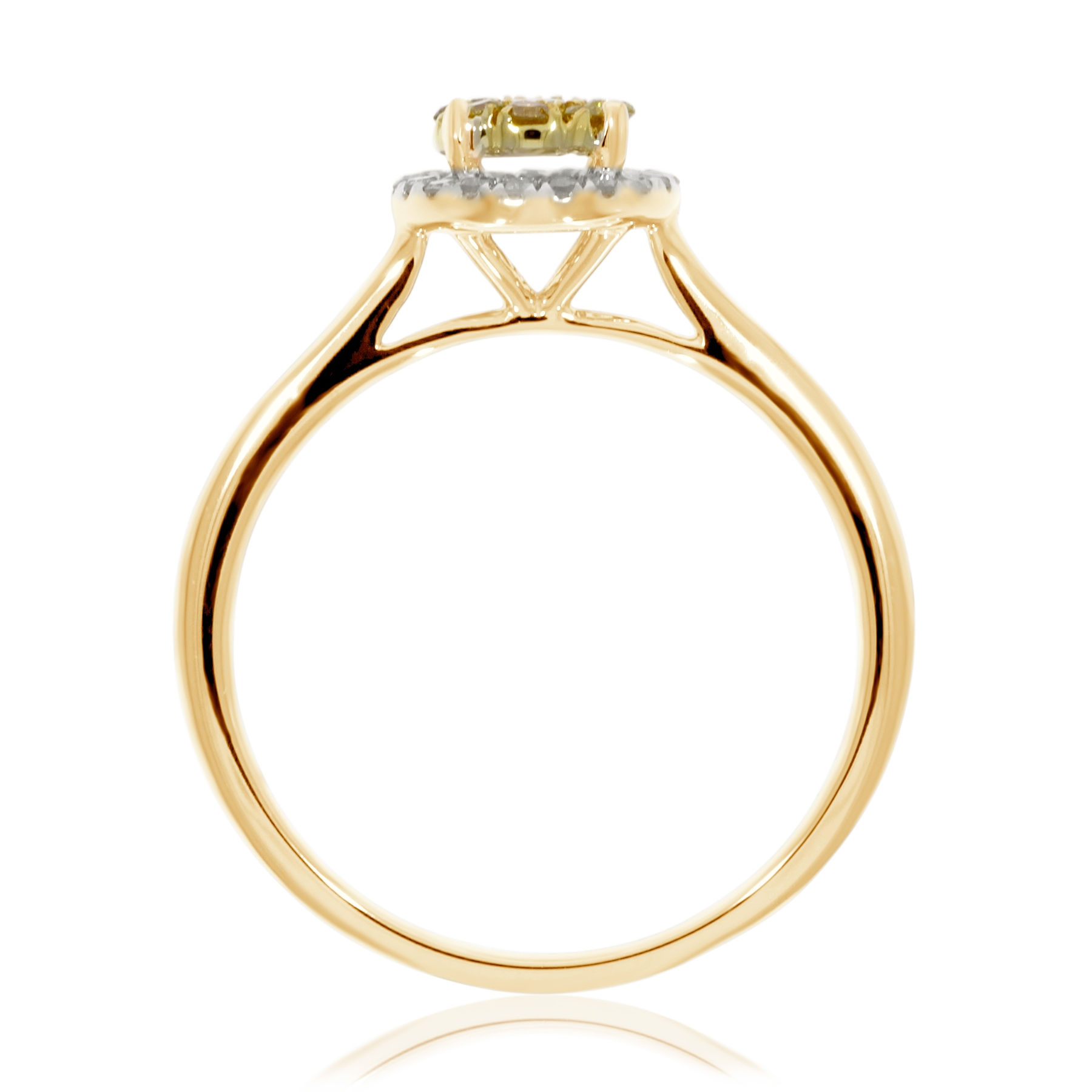 Sparkling 0.25 Ctw Yellow Diamond Engagement Ring with Natural Diamonds - Yaffie Brand New - Icy White Shade