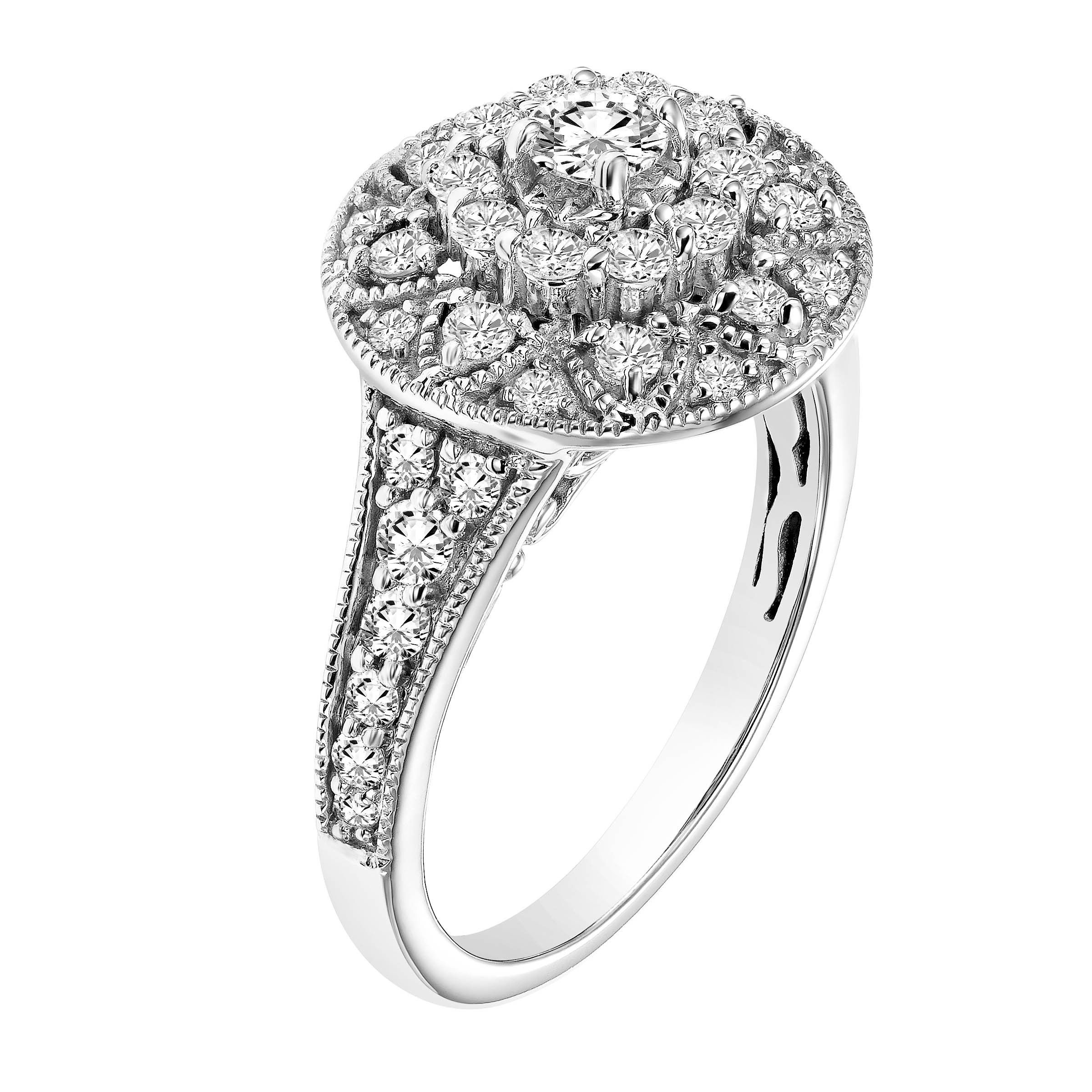 Sparkling Yaffie White Gold Diamond Ring - An exquisite 1ct TDW symbol of love