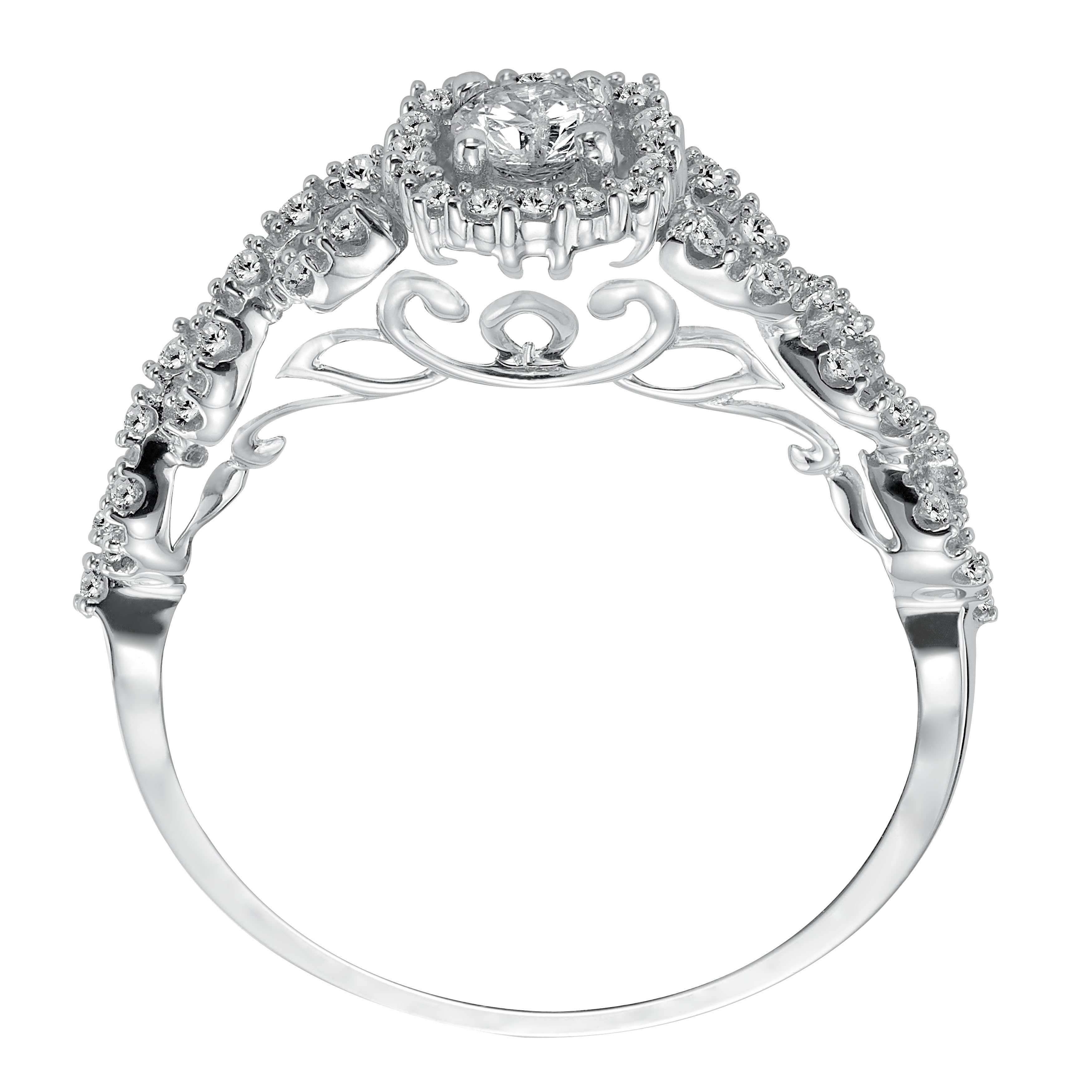 Dazzling Yaffie Halo Diamond Engagement Ring with 3/8ct TDW in White Gold