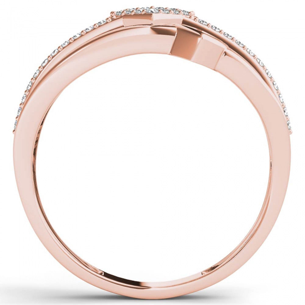 Rose Gold Heart Fashion Ring with Split Shank and 1/10ct TDW by Yaffie