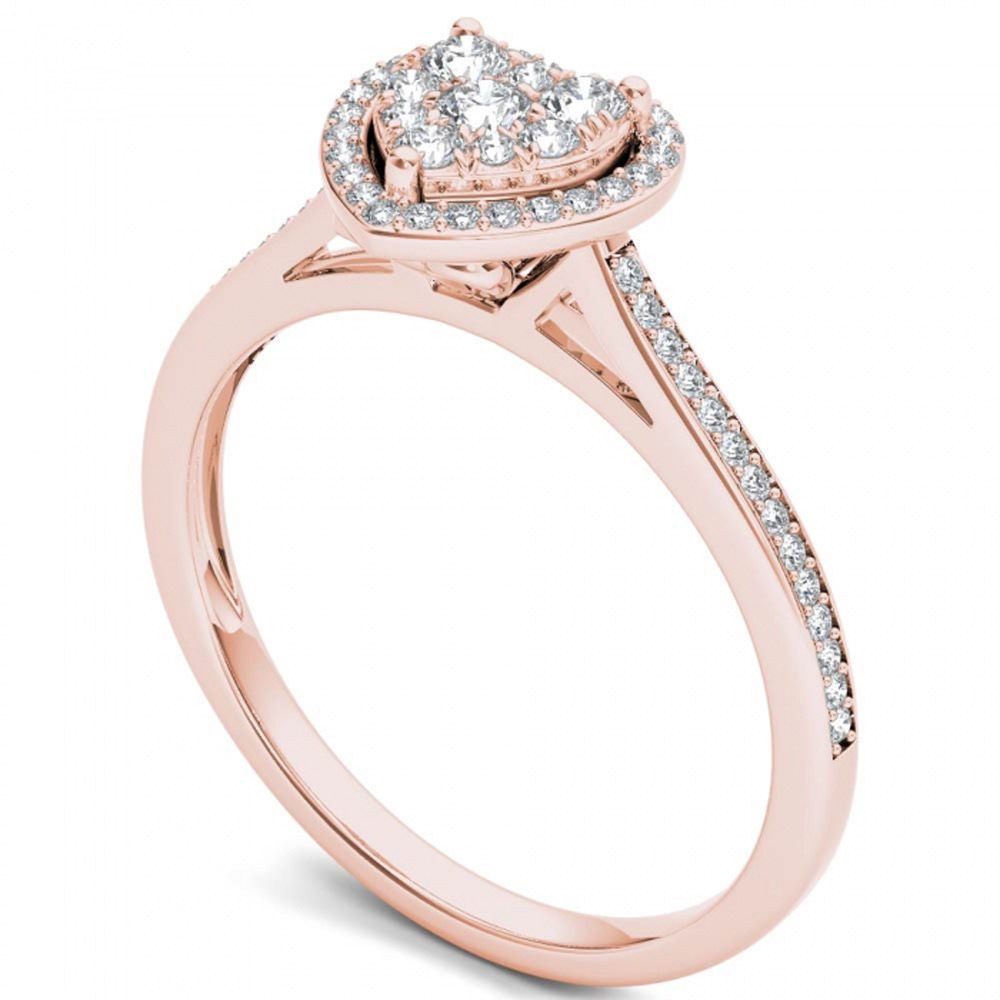 Dazzling Yaffie Halo Diamond Engagement Ring in Rose Gold with 1/4ct.