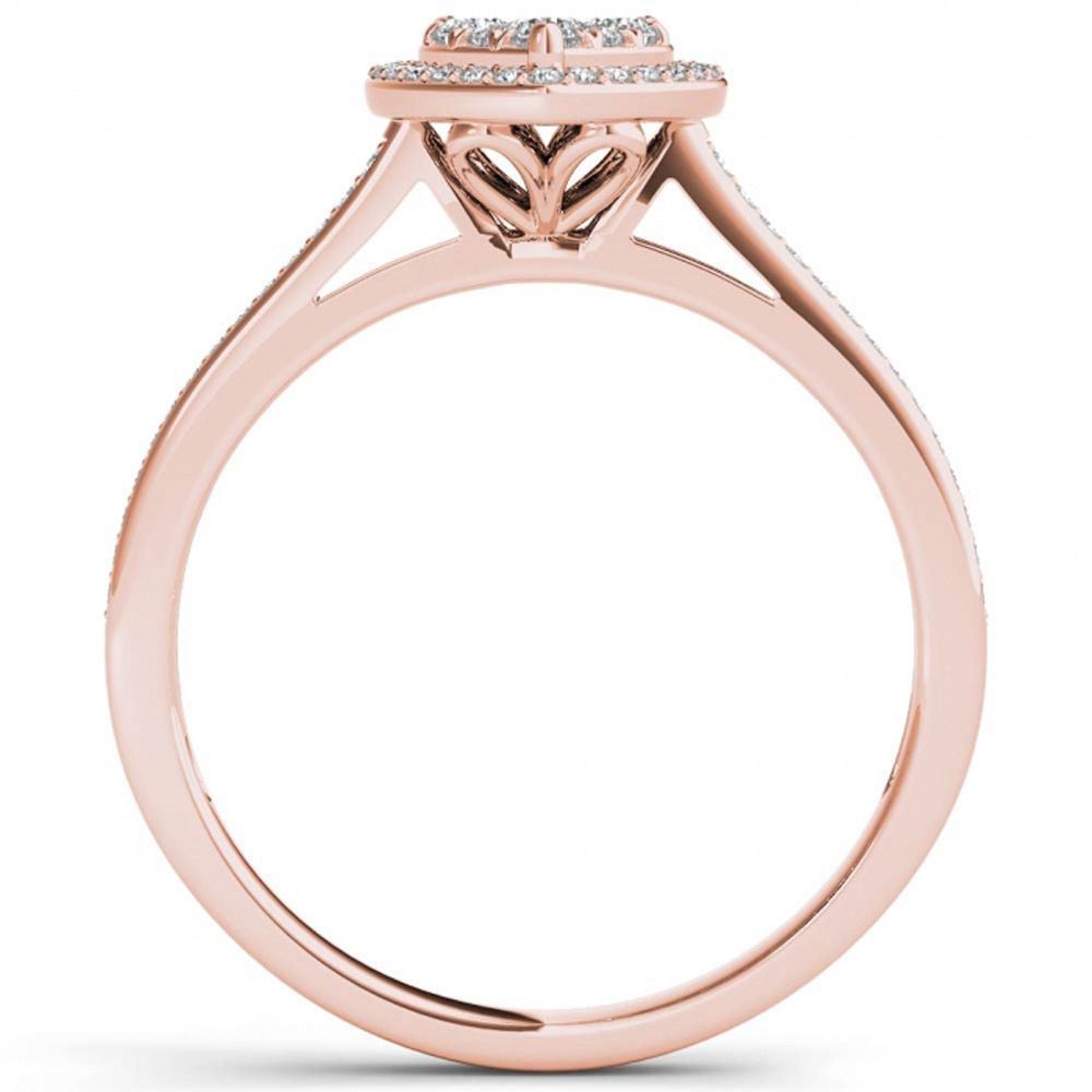 Dazzling Yaffie Halo Diamond Engagement Ring in Rose Gold with 1/4ct.