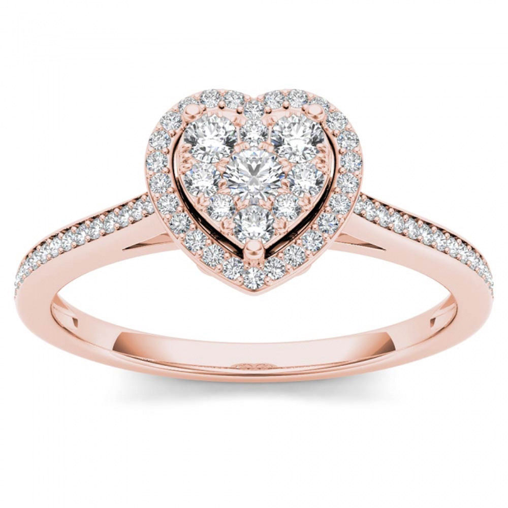 Dazzling Yaffie Halo Diamond Engagement Ring in Rose Gold with 1/4ct.