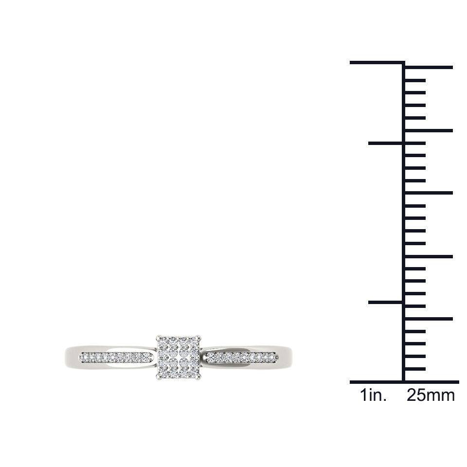 Sparkling Yaffie Cluster Ring with 1/10ct White Gold Diamonds for Engagements