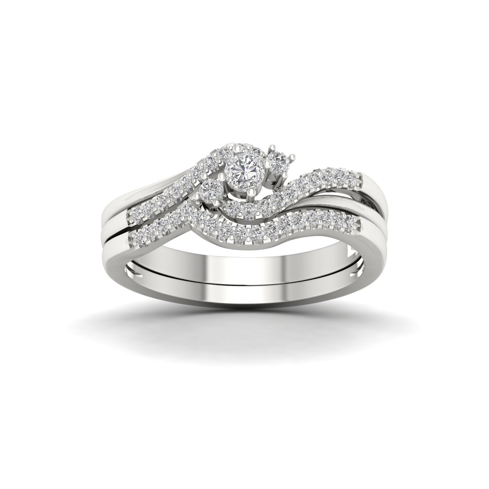 Yaffie Bypass Bridal Set with 1/3ct TDW White Gold Diamonds