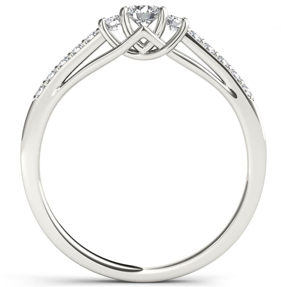 Celebrate your love with the Yaffie White Gold Diamond Three-Stone Anniversary Ring, featuring 1/3ct TDW of sparkling diamonds.