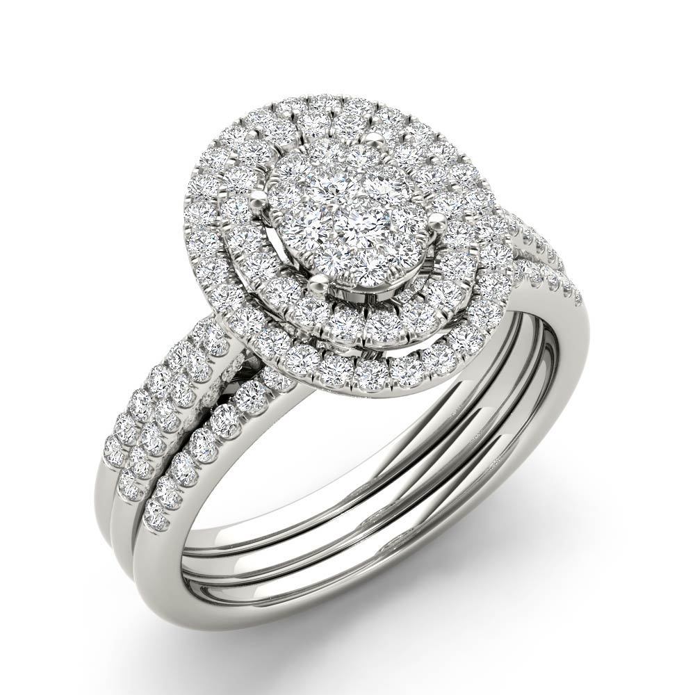 Yaffie Brilliant 1/2ct Cluster Halo Wedding Set