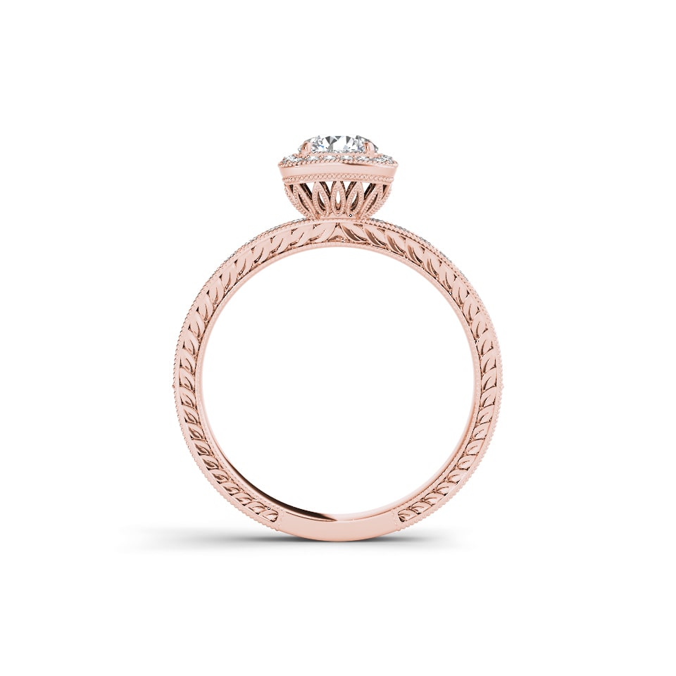 Vintage Halo Engagement Ring with Yaffie Gold &amp; 1ct TDW Diamond