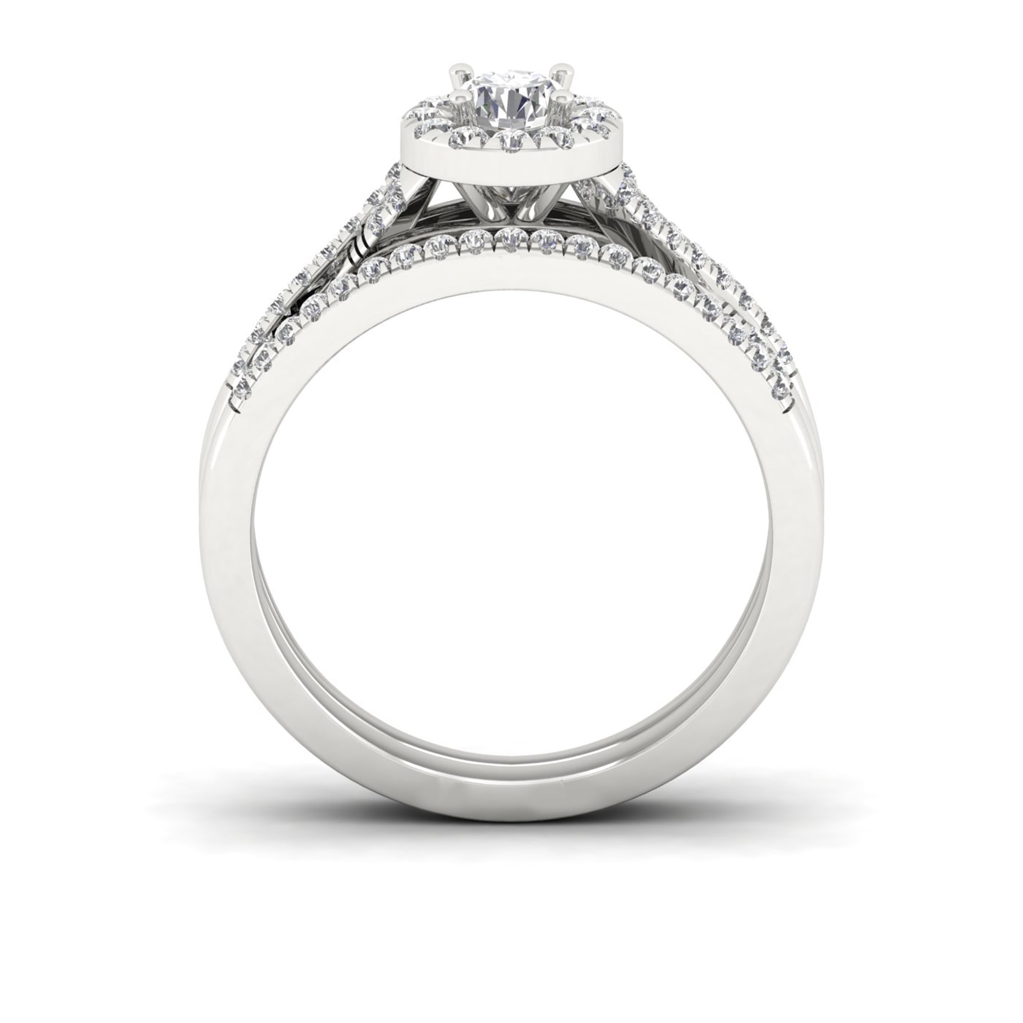 White Gold Diamond Halo Bridal Set with 5/8ct TDW, by Yaffie