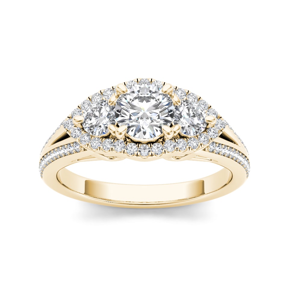 Triple-Tone Diamond Ring with Yaffie Gold and 1 1/6 Carats TDW