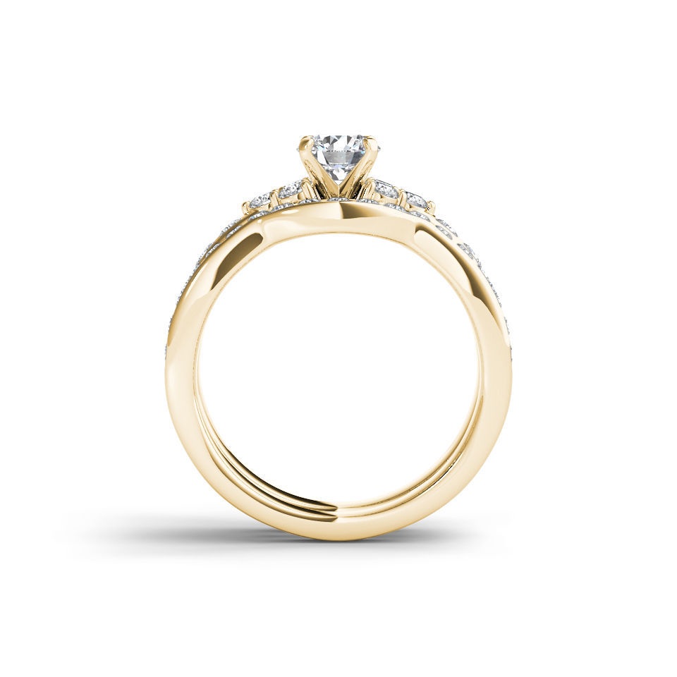 The Yaffie Golden Engagement Ring Set with 1 5/8 Carat Diamond