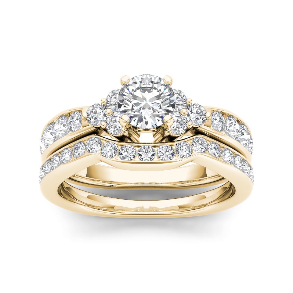 The Yaffie Golden Engagement Ring Set with 1 5/8 Carat Diamond
