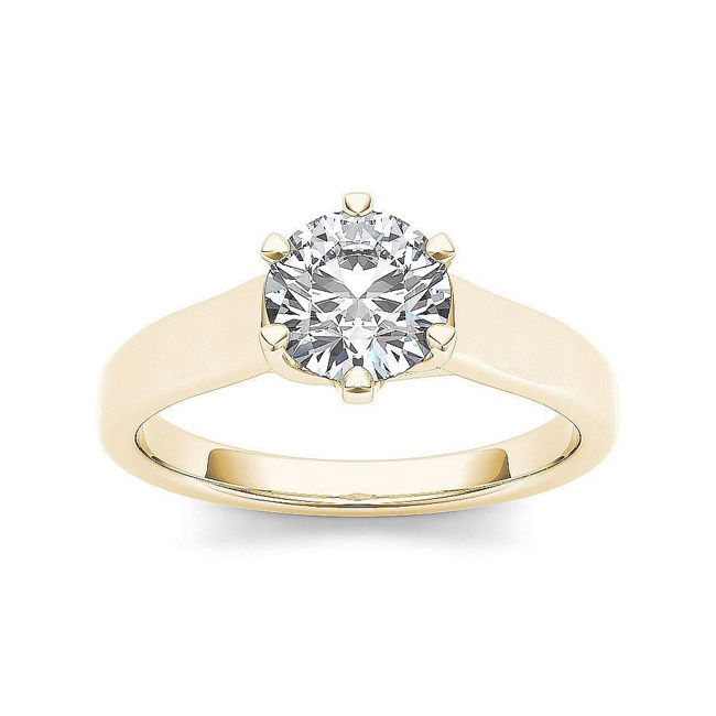 Glittering Romance: Yaffie Gold 1ct Diamond Solitaire Engagement Ring