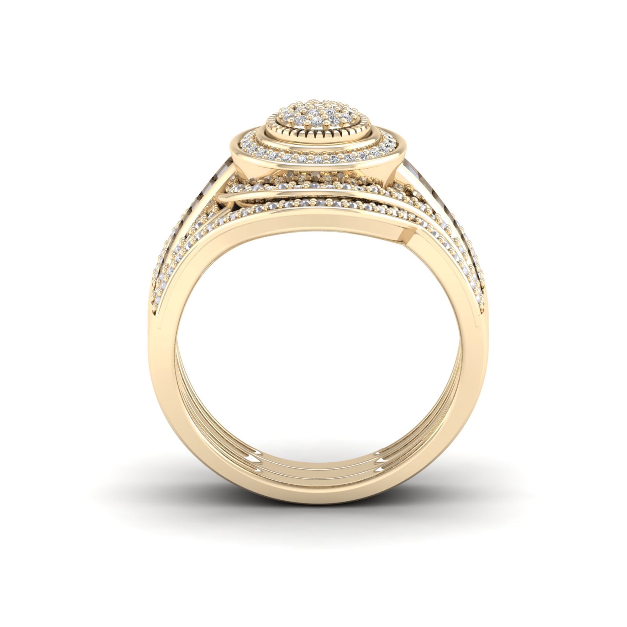 Yaffie Diamond Cluster Halo Bridal Set, 1/5ct TDW