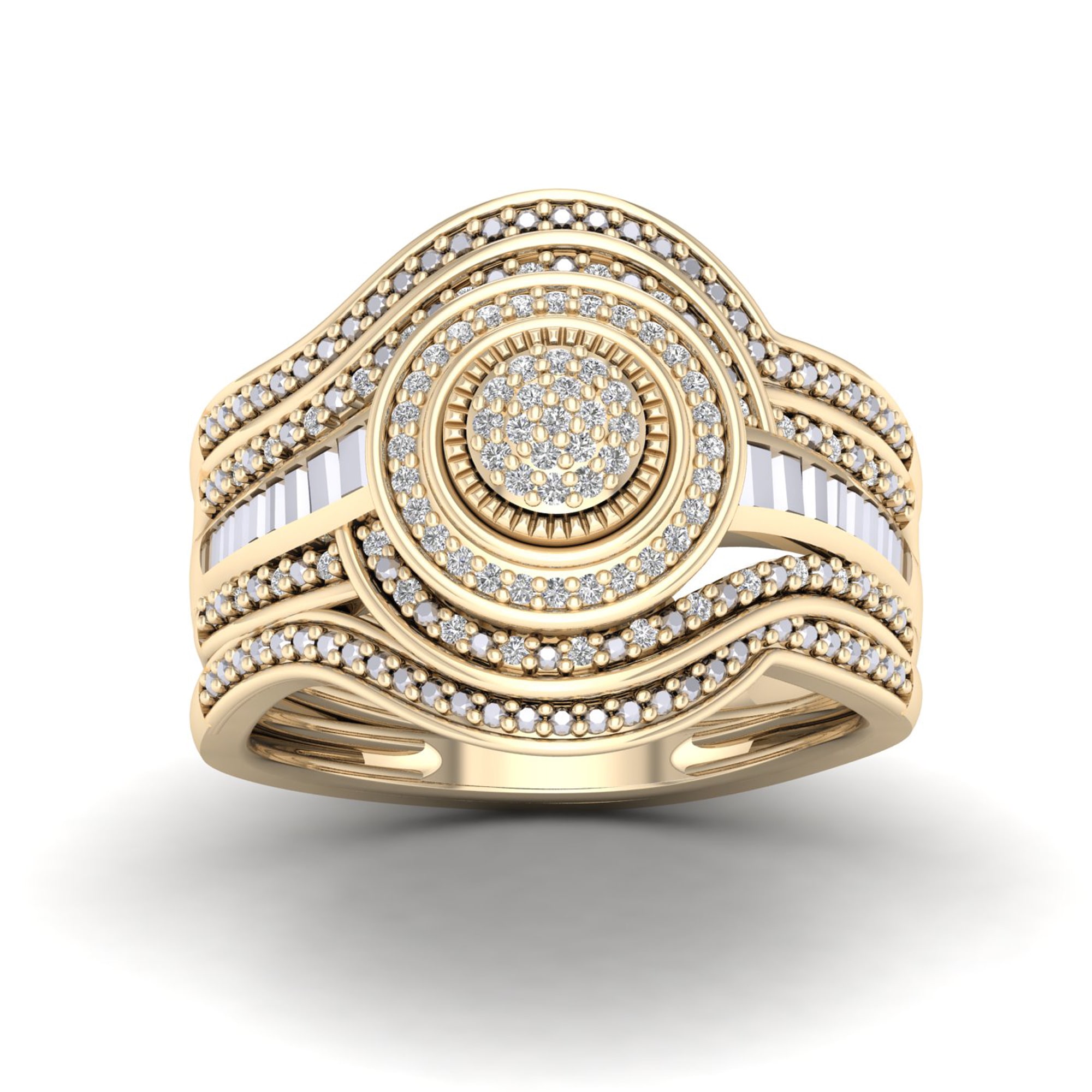 Yaffie Diamond Cluster Halo Bridal Set, 1/5ct TDW