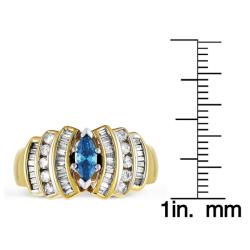 Dazzling Blue Diamond Ring with Yaffie Gold and 9/10ct TDW