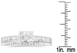 Bridal perfection: Yaffie White Gold Princess Diamond Ring Set (1/3ct TDW)