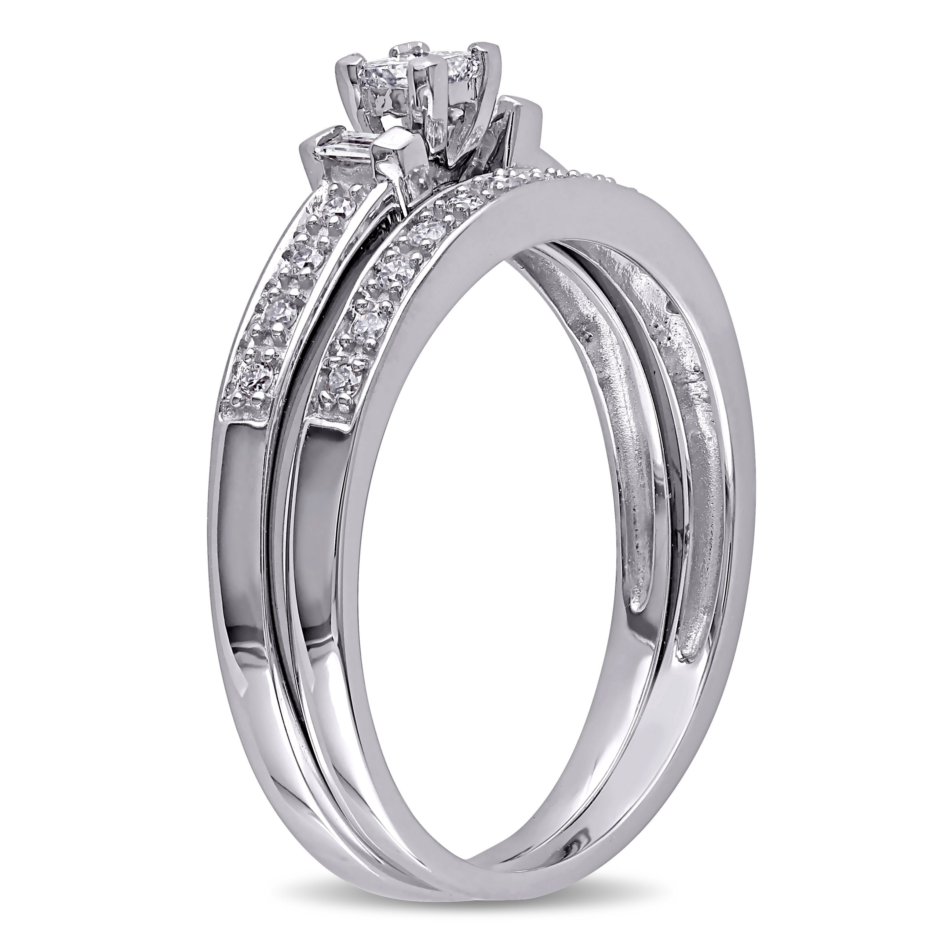 Diamonds Delight Bridal Ring Set with White Gold and 1/3ct TDW by Yaffie.