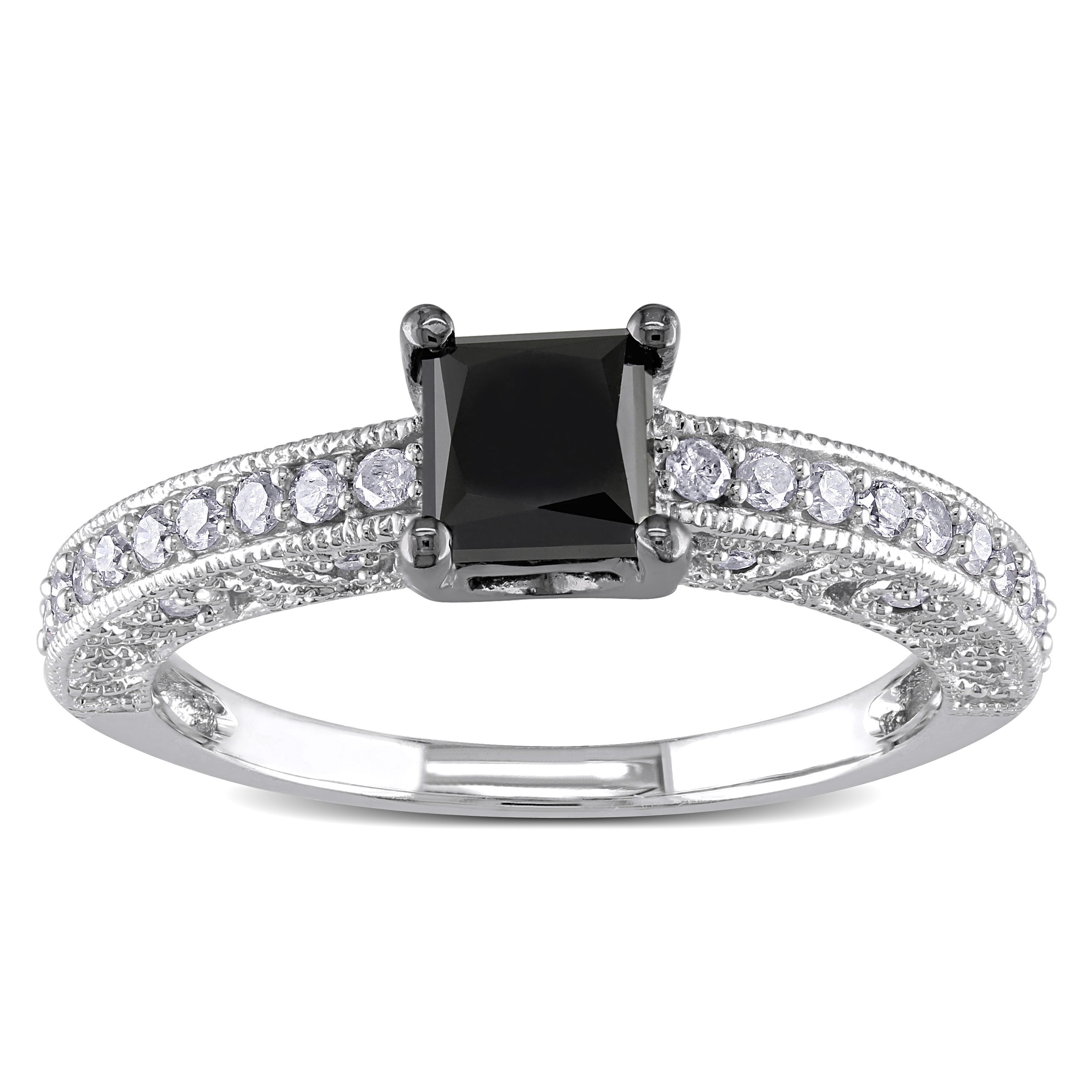 Yaffie ™ Custom Made Black Diamond Ring with 1ct TDW in White Gold