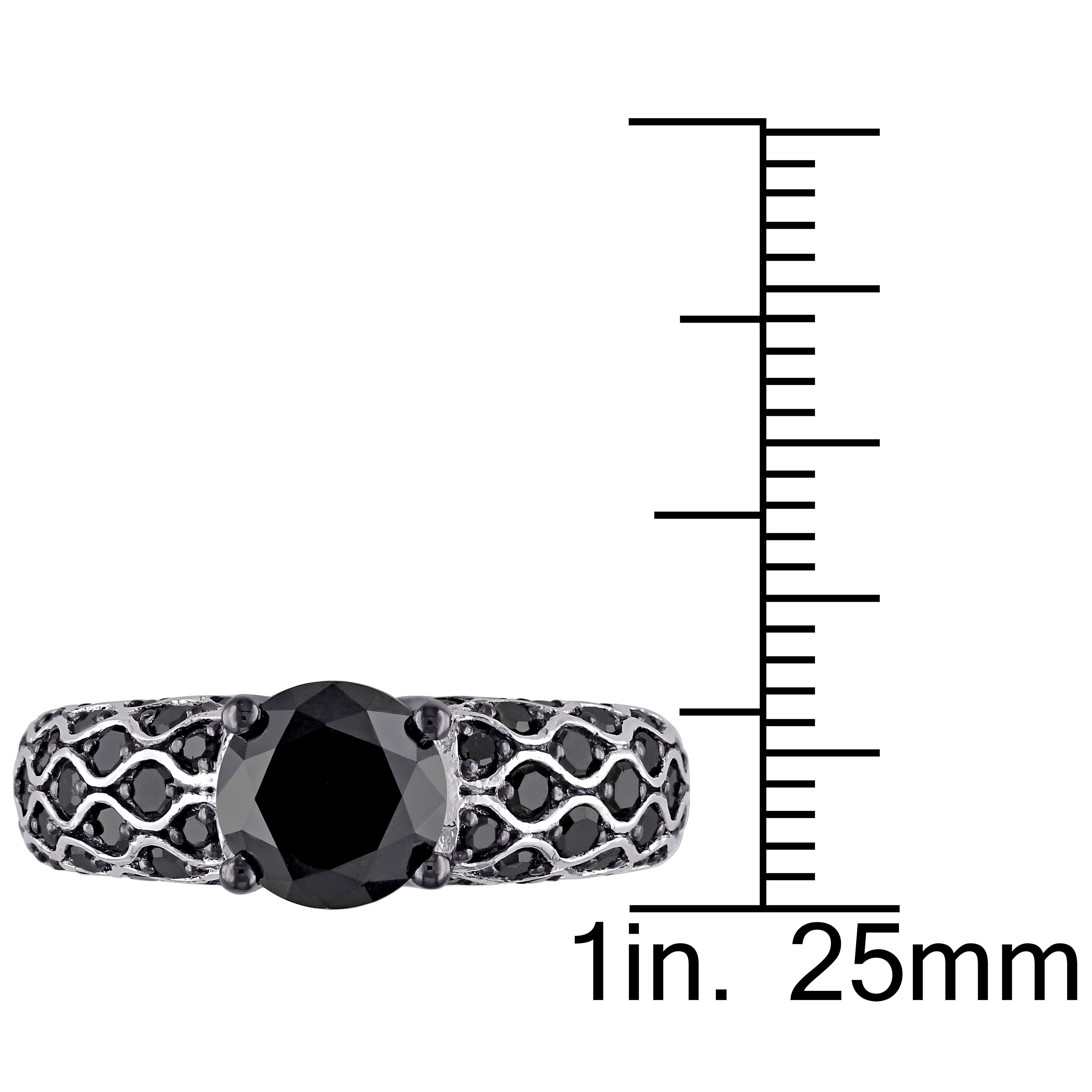 Yaffie Custom Black Diamond Ring - 2 5/8ct TDW in White Gold