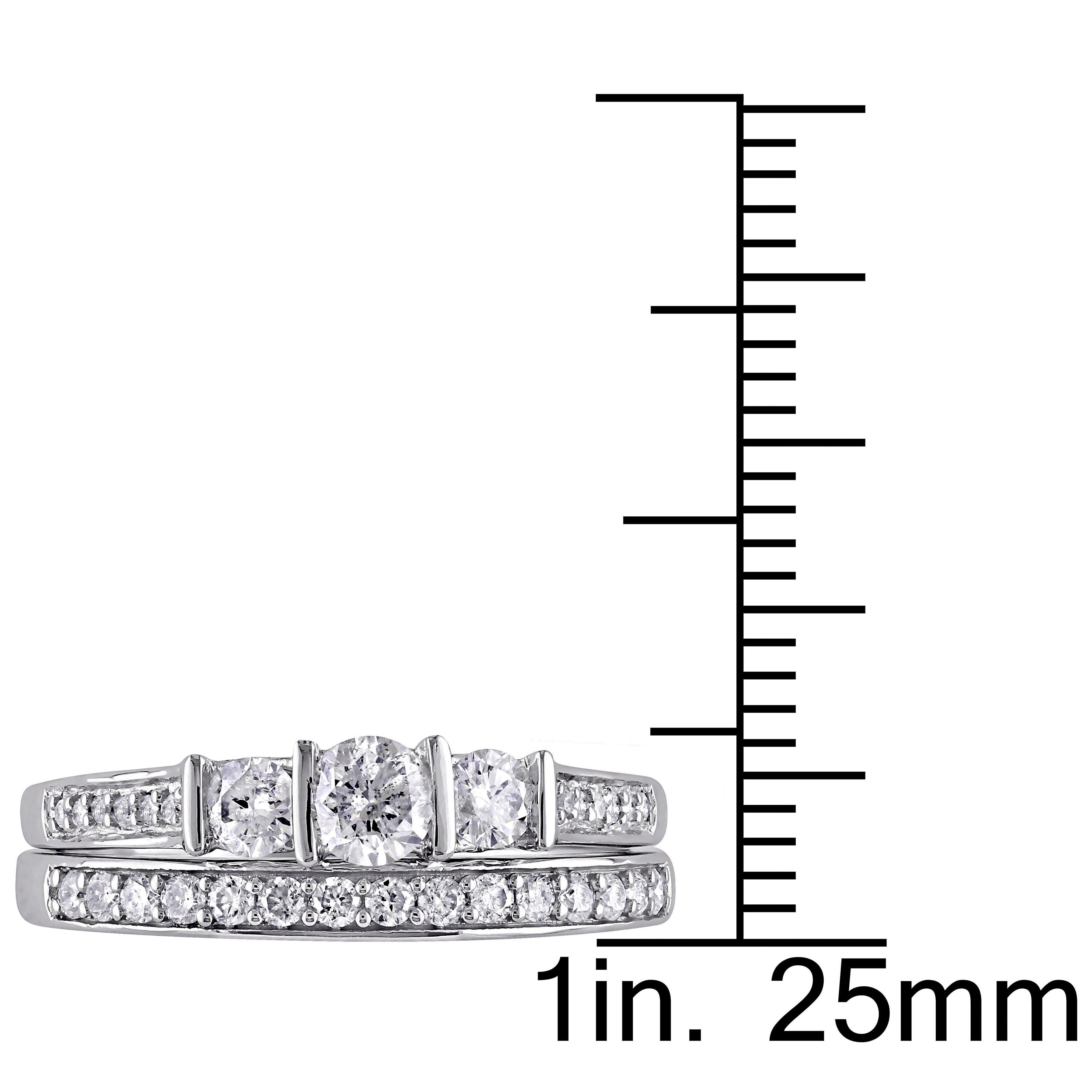 Yaffie 3/4ct TDW Diamond Bridal Ring Set in White Gold
