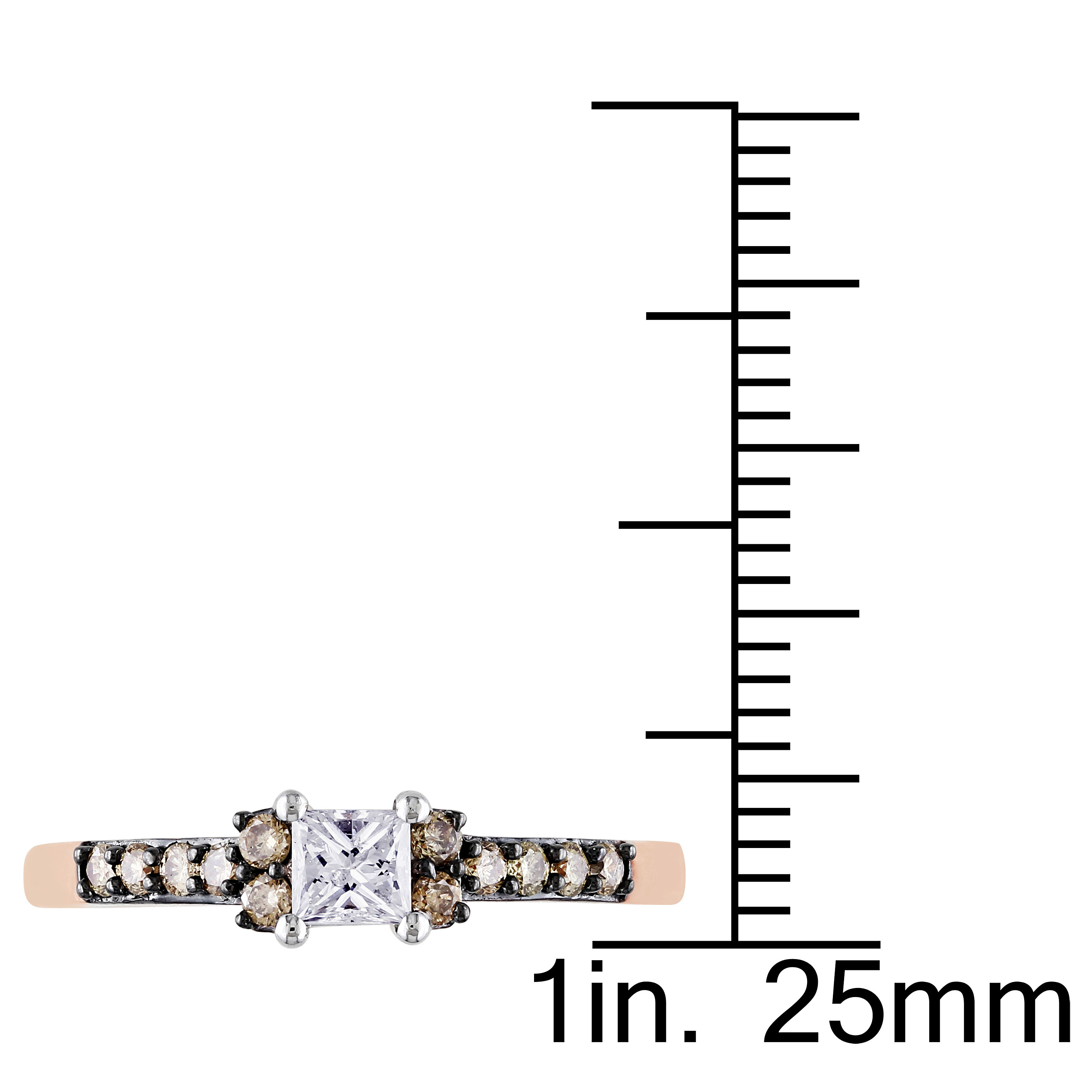 Engage in Style with Yaffie Rose Gold Brown and White Diamond Ring, 1/2ct TDW.