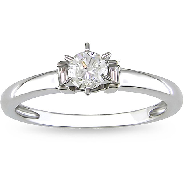 Yaffie White Gold Diamond Solitaire Engagement Ring with 1/3ct TDW