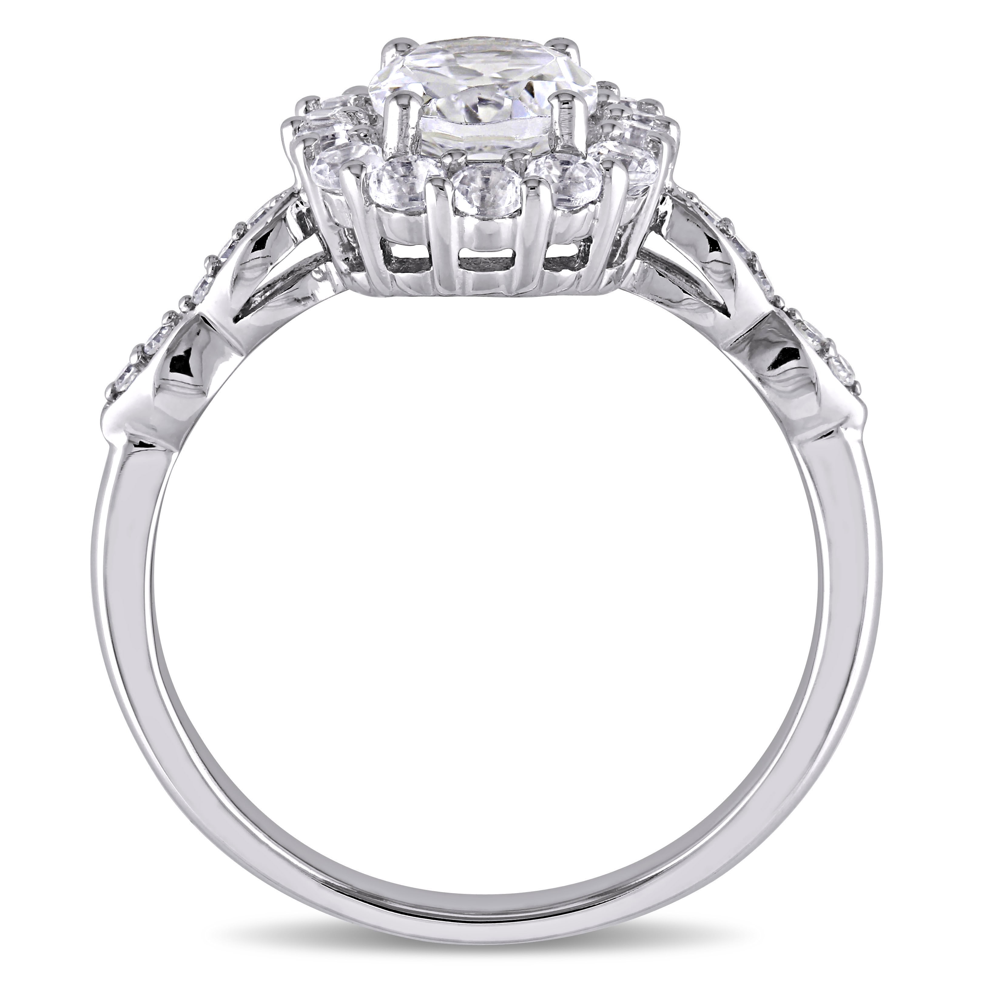 Capture Her Heart with Yaffie White Gold Oval-cut Topaz Engagement Ring