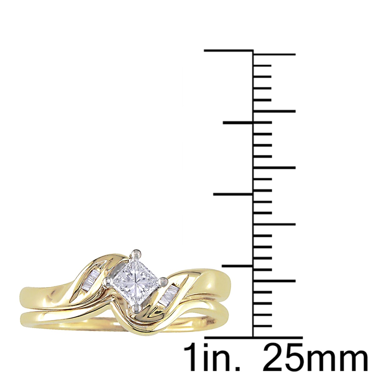 Gold Yaffie Bridal Set with 1/4ct Diamond Total Weight