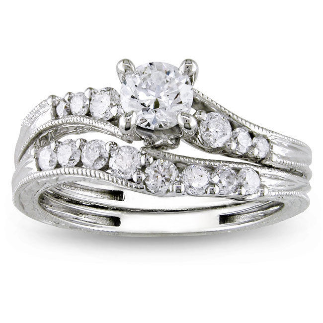 Bridal Ring Set with Yaffie Signature Collection 1ct TDW White Gold Diamonds