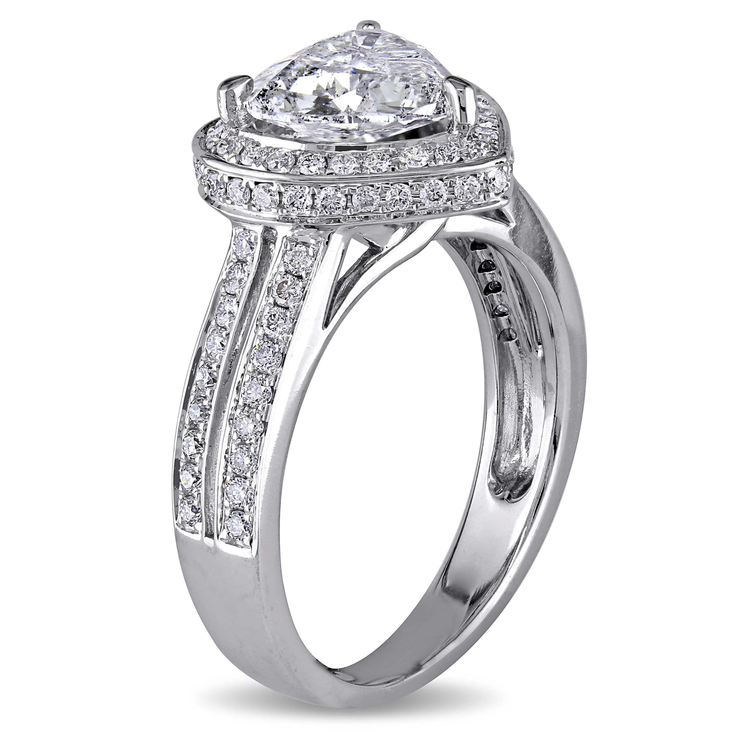 Yaffie Heart Diamond Ring - White Gold, 2ct Total Diamond Weight